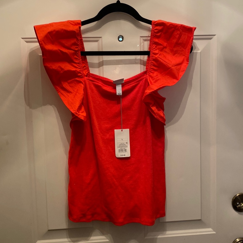 NWT a new day Ruffle Sleeve Top